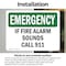 Signmission If Fire Alarm Sounds Call 911 Emergency Sign, Vinyl Decal, 10in W x 7in L, 2PK OS-2PACK-EM-D-710-L-10393 - alternate 2